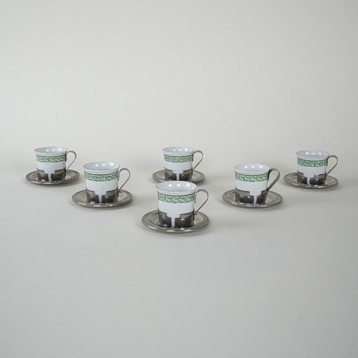 Ensemble de tasses à expresso, design italien, années 1980, fabriqué en Italie