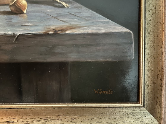 Image 1 of Natura morta originale – Wil Smits – olio su tela – 86 × 66 cm (103 × 83 cm inclusa cornice) – ca. 2000