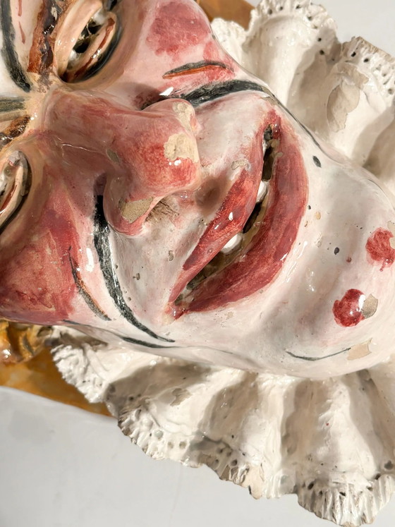Grottaglie keramische wandplank uit de late 19e eeuw met masker – Decoratieve objecten, Ceramic (photo 8 of 10)