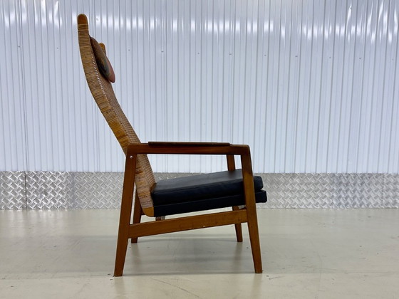 Vintage Set 2x Mid Century Design Fauteuils Muntendam Voor Gebr. Jonkers – gebroeders Jonkers, Rattan, Skai (photo 15 of 16)