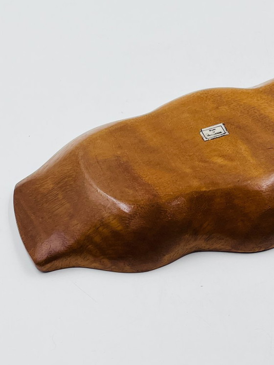 Image 1 of Bandeja compartimentada en madera exótica tallada, Asia, años 70