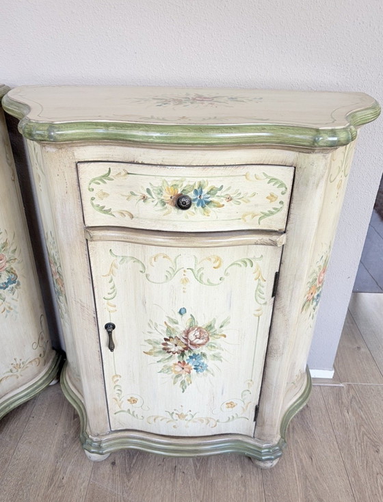 Image 1 of Brocante dressoir ladenkast met spiegel + 2 nachtkastjes