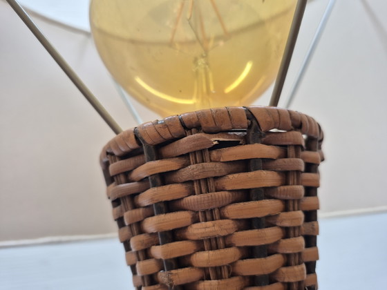 Vintage Staande Lamp Rotan. Vloerlamp Riet. – Vloerlampen, Wicker, Textile (photo 7 of 15)