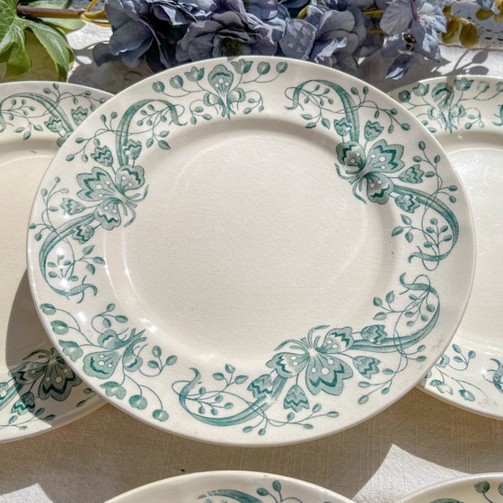 Set di 6 Piatti Piccoli Antichi in Terraglia "Figuig" – Longchamp XIX Secolo – Stoviglie (photo 4 of 7)