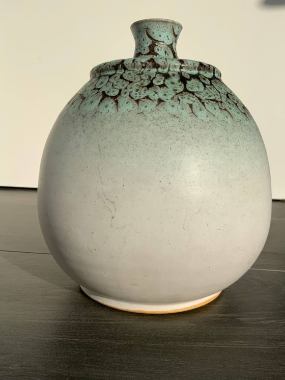 Image 1 of Pottery Vase – "Snakeskin" Shrink-Glaze by Albert Kiessling (KLW), Langenhessen