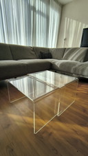 Set Vintage Plexiglas Waterfall Bijzettafeltjes
