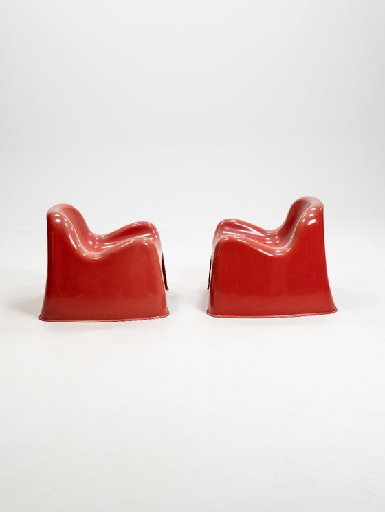Image 1 of Conjunto de dos sillas Toga naranjas de Sergio Mazza para Artemide, década de 1960