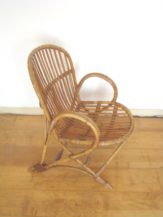 Image 1 of Midcentury vintaghe rattan armchair