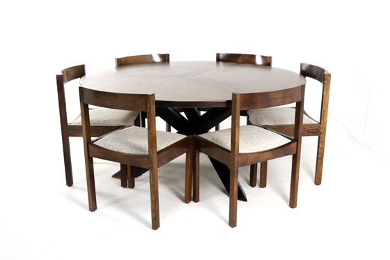 Image 1 of Gerard Geytenbeek wenge round dining table vintage