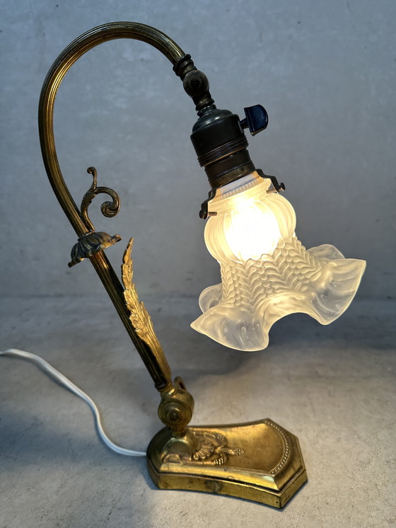 Image 1 of Art nouveau table lamp - flower