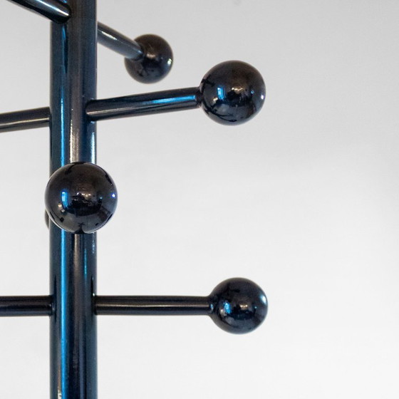 Image 1 of 1x Italienische Moderne Garderobe aus dunkelgrün glasiertem Holz aus den 1970er Jahren