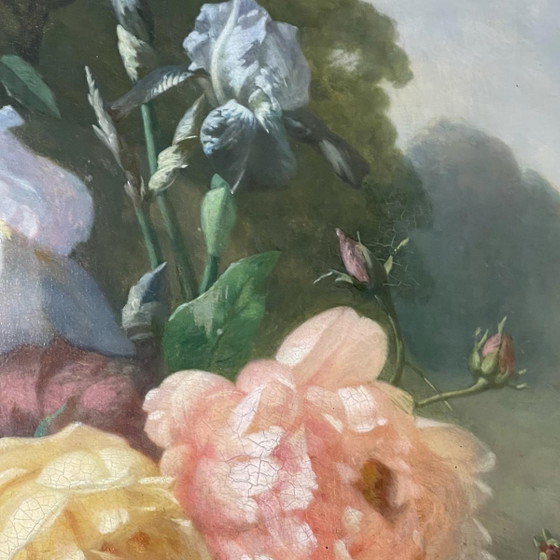 Henri Robbe, Bunch of Flowers Still Life, Oil on Panel, 1840s – Paintings & Drawings, Wood (photo 4 of 18)