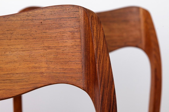 Image 1 of 4 di 6 sedie modello 71 di Niels Otto Møller, sedie da pranzo danesi di metà secolo, in palissandro, anni '60