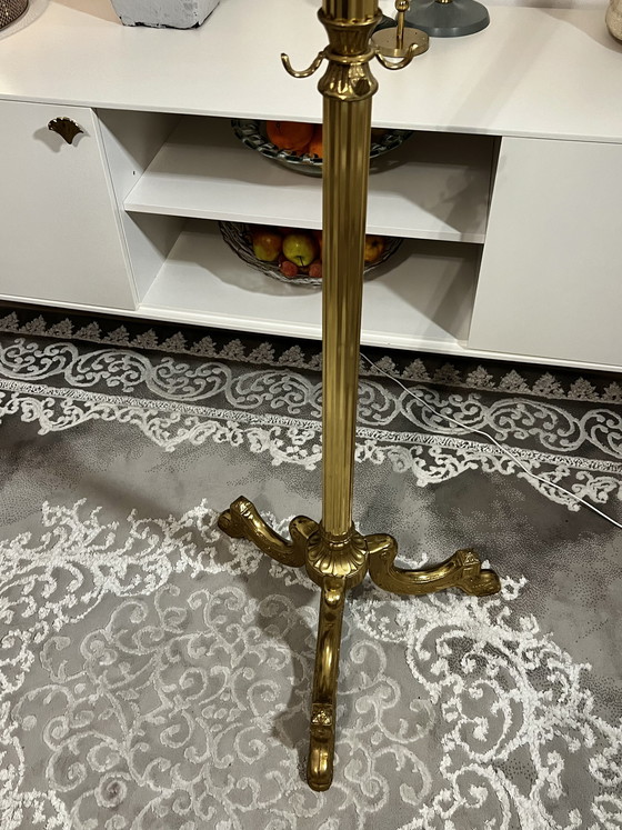 Image 1 of Armario Art Nouveau Hollywood Regency con perchero giratorio de latón dorado