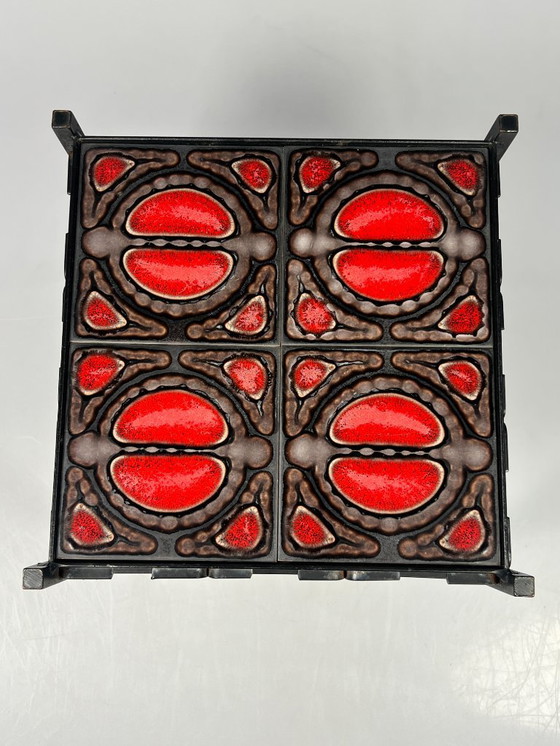 Image 1 of Vintage Table, Brutalism, Cast Iron And Ceramic, 1960's