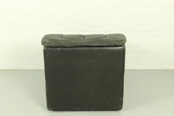 Image 1 of De Sede DS-11 Modular Lounge Set – Black Leather, 1970s Swiss Design
