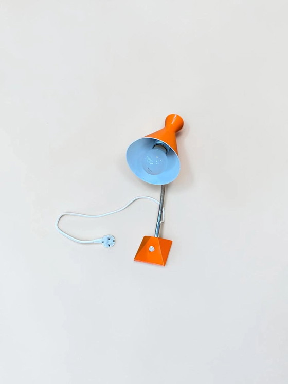 Space Age Tafellamp Oranje Jaren 70 | Vintage Mid-Century Bureaulamp | Retro Design Lamp – Tafellampen, Metal (photo 7 of 18)
