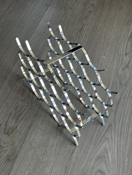 Image 1 of Designer Wijnrek Staal voor 17 Flessen Flessenhouder