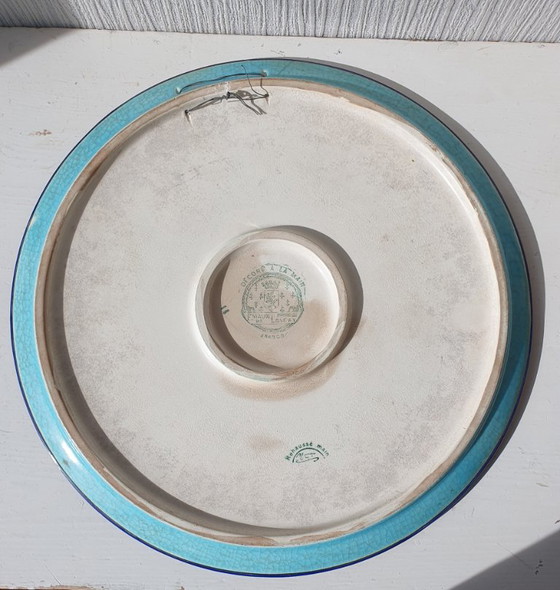 Grande Assiette / Assiette Murale Émaux De Longwy – 37 Cm – Milieu 20ème Siècle – Objets déco, Ceramic (photo 6 of 9)