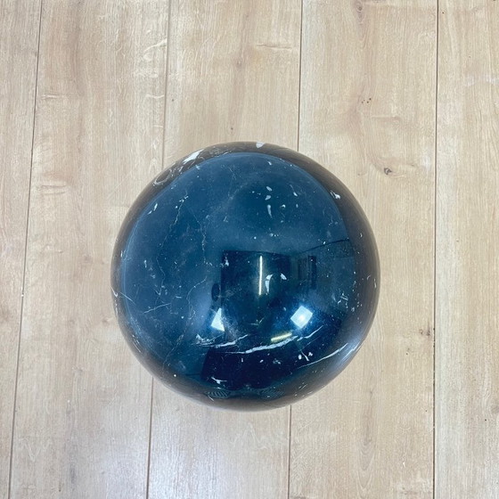 Image 1 of Mesa de centro de cristal curvado y esfera de mármol negro, Giorgio Cattelan para Cattelan, 1980