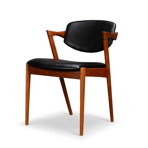 Image 1 of Sedia in teak rivestita modello 42 di Kai Kristiansen, anni '60