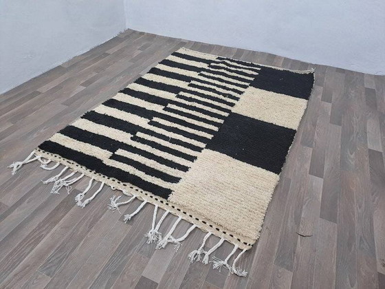 Vierkant vloerkleed 2/2 handgemaakt in het Atlasgebergte. – Vloerkleden en tapijten, Wool, Bohemian (photo 3 of 6)