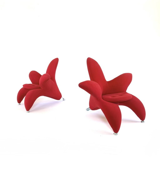 2x 'Lily chair' armchairs, style Masanori Umeda '90