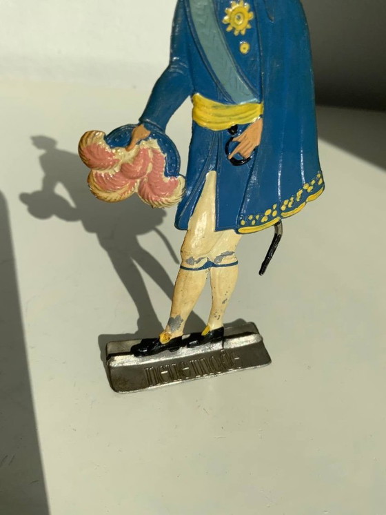Image 1 of Vintage Duitse platte tinnen figuur (Zinnfigur) - "Neue Mode"-serie - hoveling/diplomaat