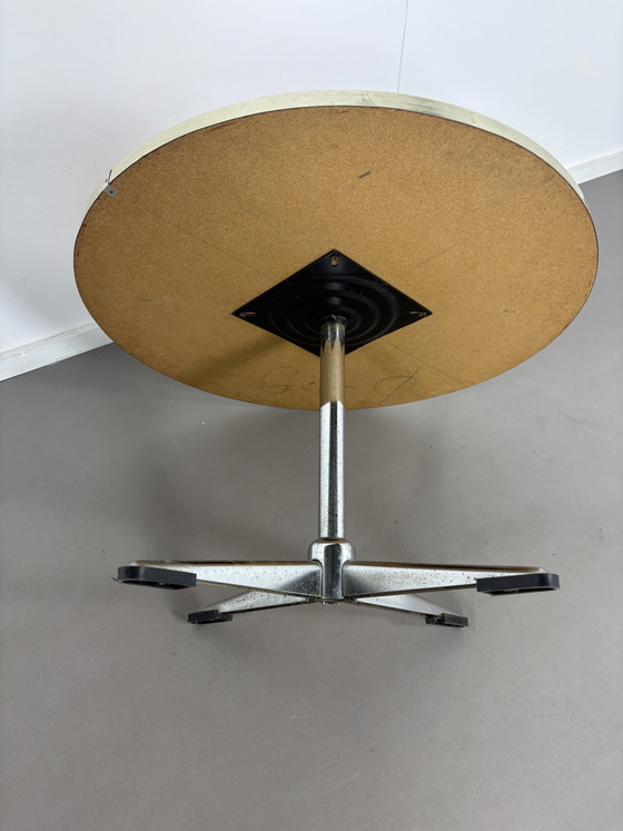 Vintage Folk Art Coffee Table Chrome 4 Star Base – Metal, Wood (photo 14 of 15)