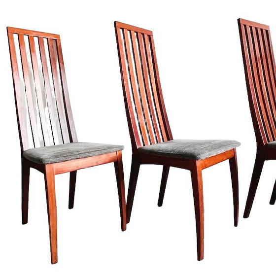 Image 1 of Quattro sedie da pranzo di design danese di metà secolo in teak grigio, anni '70