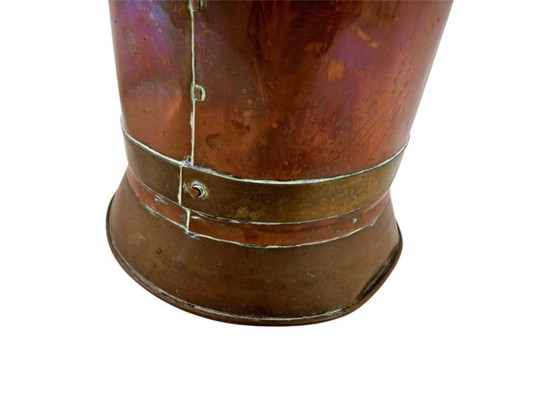 Image 1 of Vintage Copper Coal Hod Bucket 5 Kilo Marked – Rustic Fireplace Container