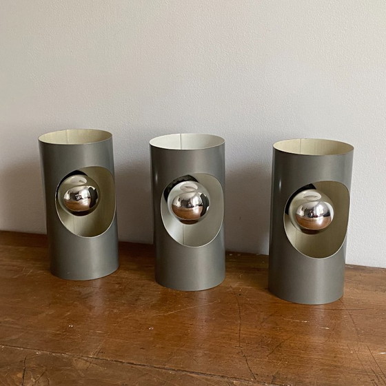 Image 1 of Set of 3 Oxar wall lights. 1970s. Space Age