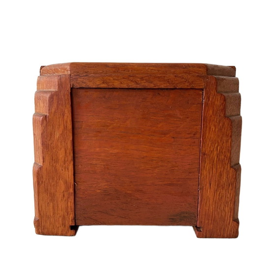 Image 1 of Scatola per sigari vintage della scuola di Amsterdam in rovere Art Déco anni '30