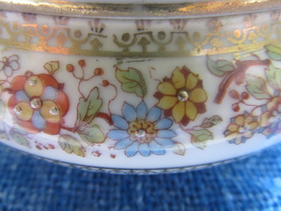 Image 1 of Vintage porseleinen sieradendoosje met deksel, juwelendoosje etc., genummerd