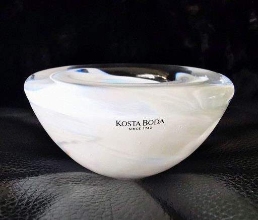 Kosta Boda Atoll crystal glass tea light holder