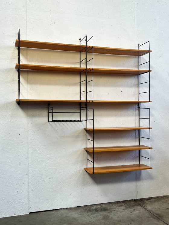 Image 1 of Étagère murale vintage en hêtre / système mural modulaire, Allemagne années 1970