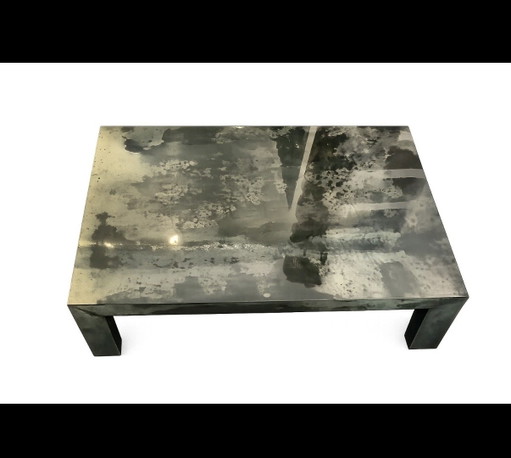 Vintage Aldo Tura Bosgroene Geitenleer Perkament Salontafel – Jaren 60/70