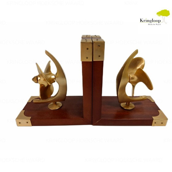 Image 1 of Fermalibro 'elica di barca' in palissandro, ottone, 1970