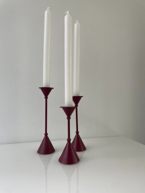 Image 1 of Set van 3 Memphis style kandelaren