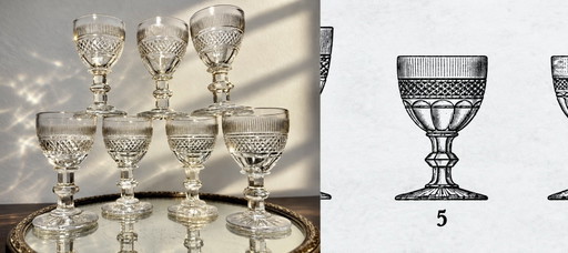 M. Trianon 7 Glasses Saint Louis