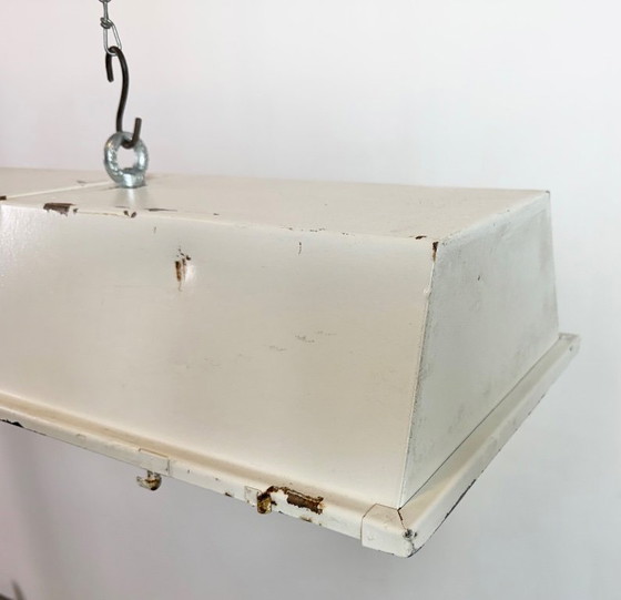 Image 1 of Beige industriële hanglamp met buisarmatuur van Famor, jaren 70