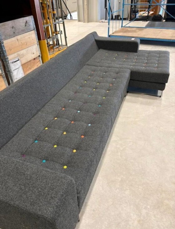 Image 1 of Sofá esquinero de diseño Naughtone, gris oscuro, como nuevo