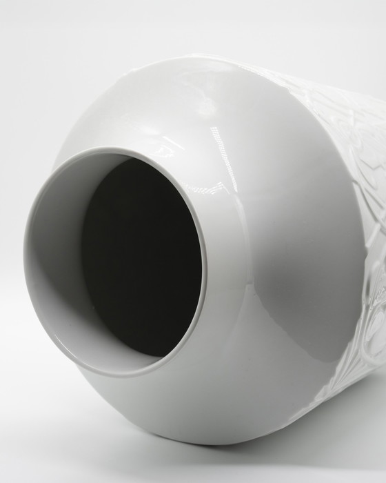 Image 1 of Rare 49cm Porcelain Floor Vase Edelstein Bavaria Art Déco Relief Kurt Wendler 57