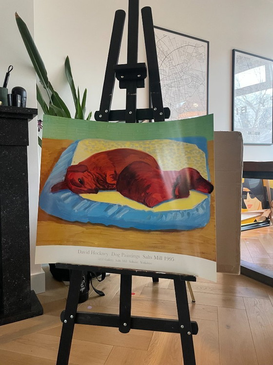 Image 1 of David Hockney,  Dog Paintings 43  Salts Mill 1995. 1853 Gallery Salts Mill Saltaire Yorkshire, copyright David Hockney, Printed 