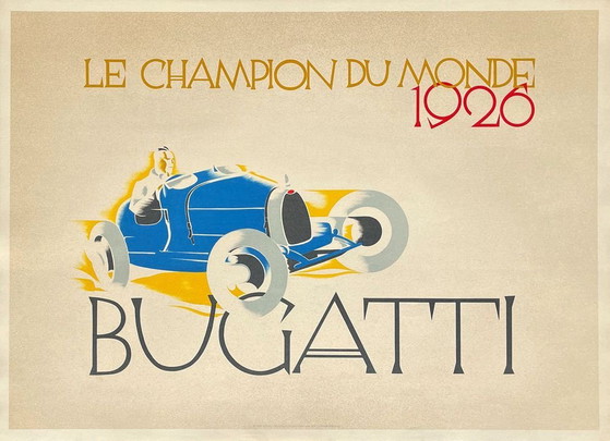 Image 1 of Ernst DRYDEN Bugatti - Le campeón del mundo 1926 cartel 1986