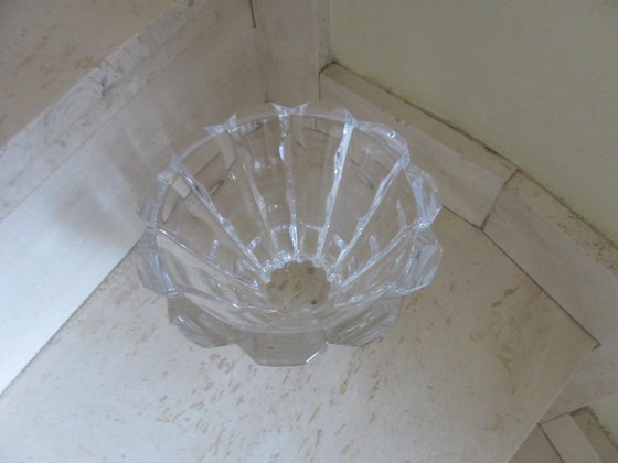 Orrefors Kristallschale/Vase, Olle Alberius (1929–1993), OA 4701-12, Wellenmuster, Modernismus – Schalen (photo 10 of 10)