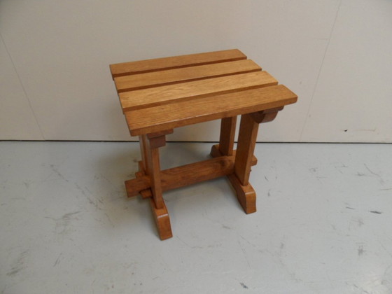 Image 1 of Brutalist oak side table