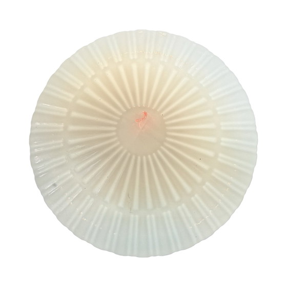 Image 1 of Art deco (Style) - Ceiling or wall mounted lamp with opaline glas and metal mount - ca. 1960, Czechoslovakia - Multiple in stock