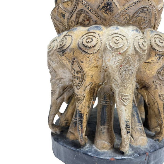 Antico Buddha birmano del XIX secolo - Legno policromo intagliato a mano - 57 cm – Sculture (photo 15 of 18)