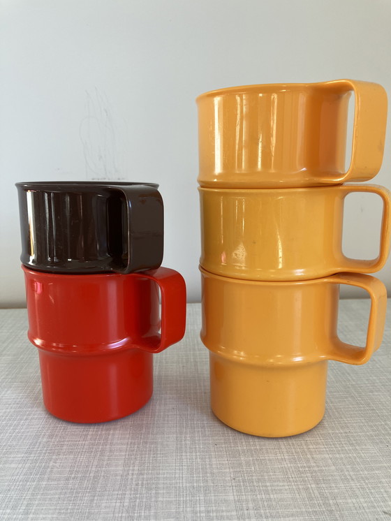 Image 1 of Set of 5 retro Mepal cups